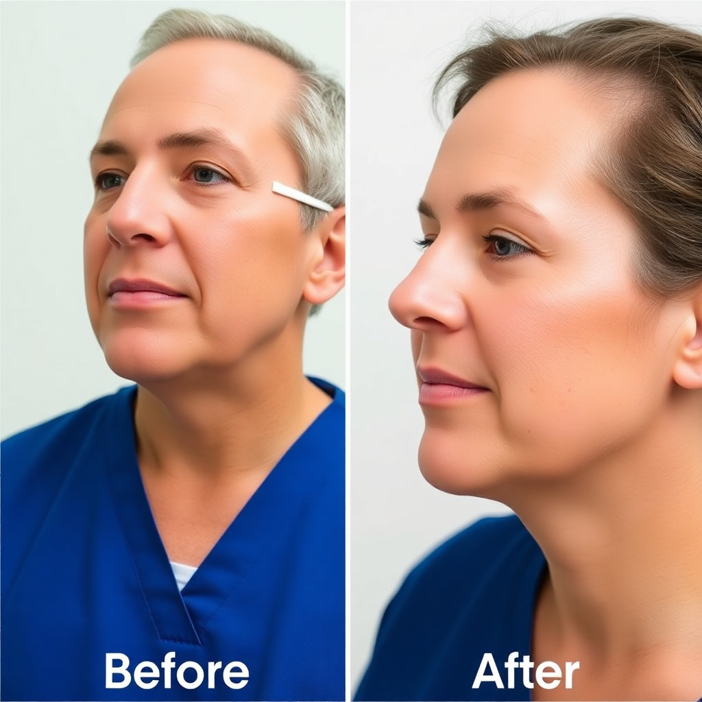 medical before and after comparison, professional medical photography, clinical documentation, neutral background