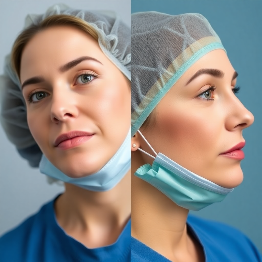 cosmetic surgery results, before and after medical photography, professional healthcare documentation